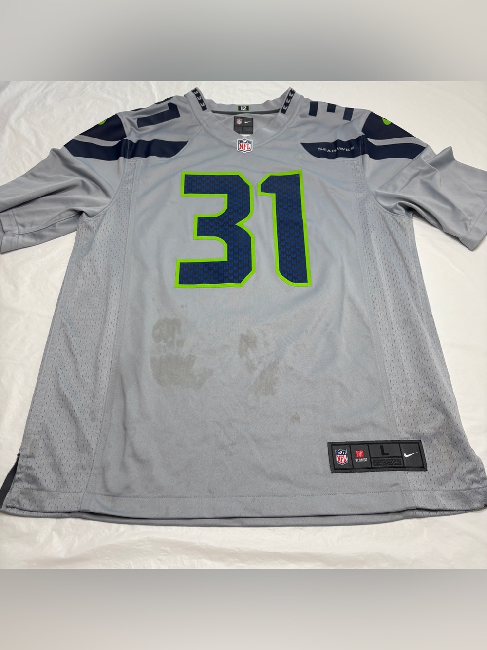 Nike NFL Seattle Seahawks Kam Chancellor #31 Jersey Men’s L Completely Stained!